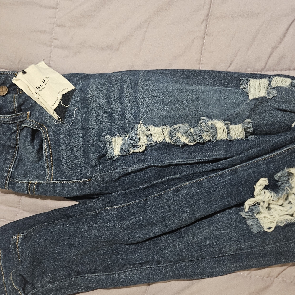 JOLIA Distressed Blue Jeans
